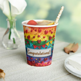 Herzlichen Glückwunsch Digital Art Pappbecher