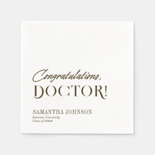 Herzlichen Glückwunsch Doctoral Abschluss White Serviette