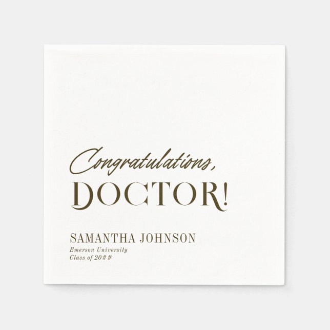 Herzlichen Glückwunsch Doctoral Abschluss White Serviette (Vorderseite)