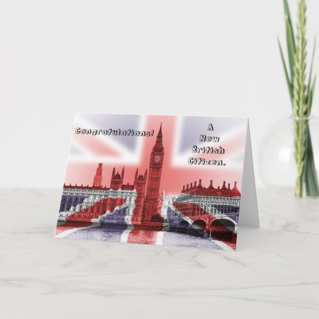 Herzlichen Glückwunsch! Ein neuer britischer Bürge Karte (Vorderseite)