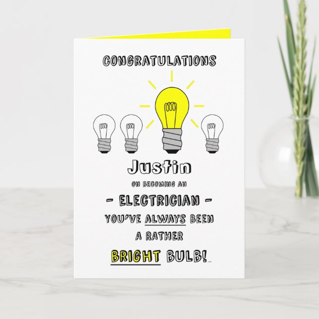 Herzlichen Glückwunsch Electrician, Zukunft ist he Karte (Vorderseite)