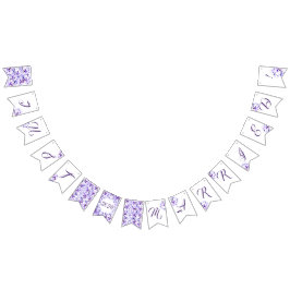 Herzlichen Glückwunsch Elegante Violets Wimpelkette