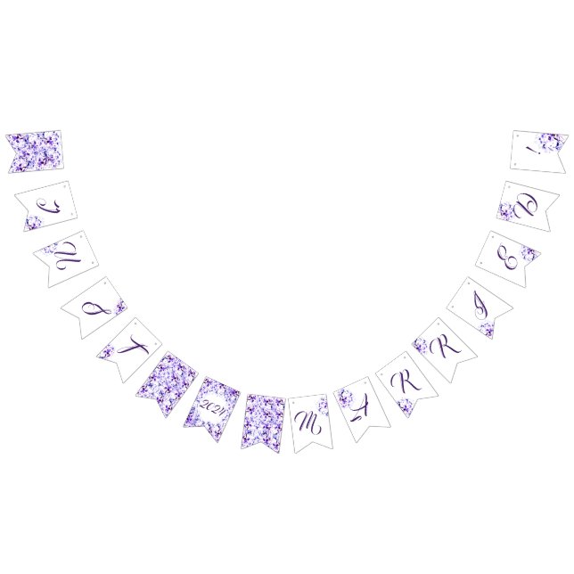 Herzlichen Glückwunsch Elegante Violets Wimpelkette (Alle)