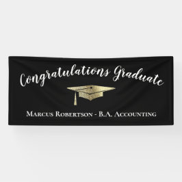 Herzlichen Glückwunsch Eleganter Black Gold Abschl Banner