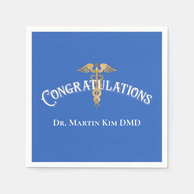 Herzlichen Glückwunsch Eleganter Doctor Medical Ab Serviette (Vorderseite)