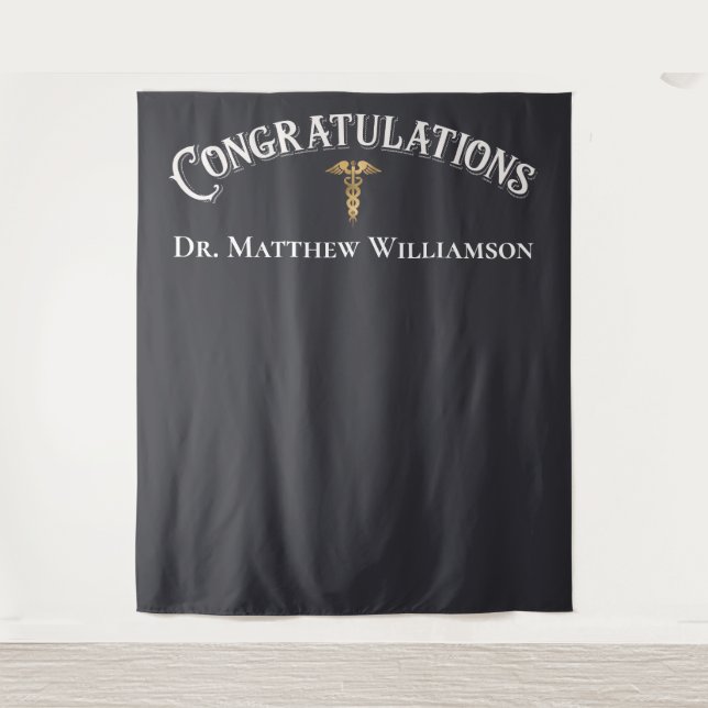 Herzlichen Glückwunsch Eleganter Doctor Medical Ab Wandteppich (Vorderseite)