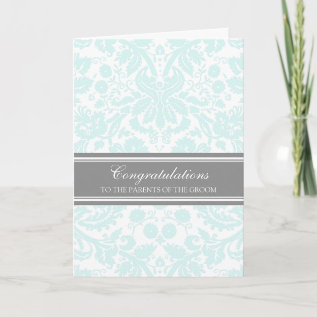 Herzlichen Glückwunsch Eltern des Groom Sky Blue Karte (Vorderseite)