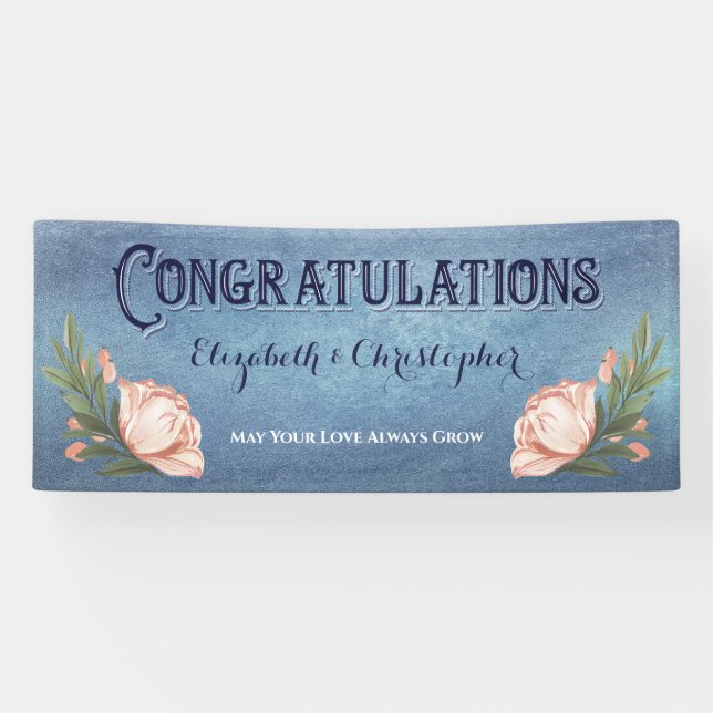 Herzlichen Glückwunsch Engagement Partei Rosa Rose Banner (Horizontal)