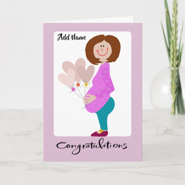 Herzlichen Glückwunsch Expectant Mama Card Karte (Vorderseite)