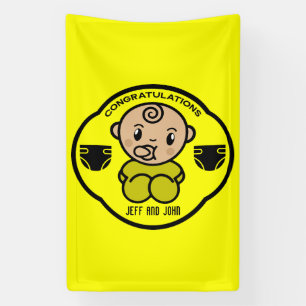 Herzlichen Glückwunsch Gay Parents Baby Boy Banner