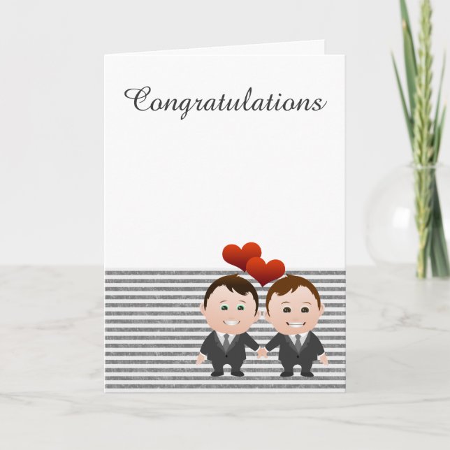 Herzlichen Glückwunsch Gay Themed Wedding Karte (Vorderseite)
