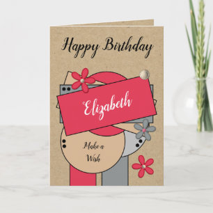 Herzlichen Glückwunsch Geburtstag fügen Sie den Na Karte