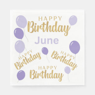 Herzlichen Glückwunsch Geburtstag Juni Geburtstags Serviette