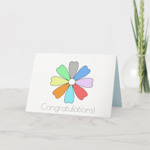 Herzlichen Glückwunsch Glückliche Blume Grußkarte Karte