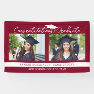 Herzlichen Glückwunsch Grad 2025 Burgund & White F Banner