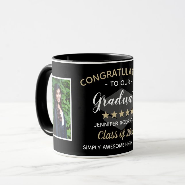 Herzlichen Glückwunsch Graduate Abschluss Custom 2 Tasse (Vorderseite Links)