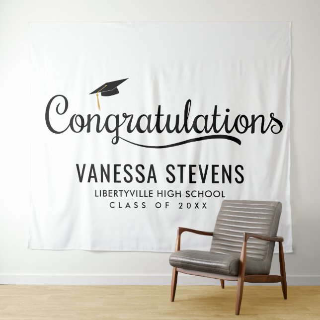 Herzlichen Glückwunsch Graduate Abschluss Wandteppich (Beispiel (Horizontal))