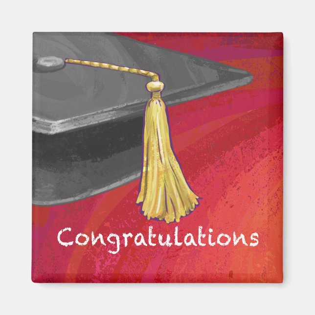 Herzlichen Glückwunsch Graduate Black and Red Magnet (Vorne)