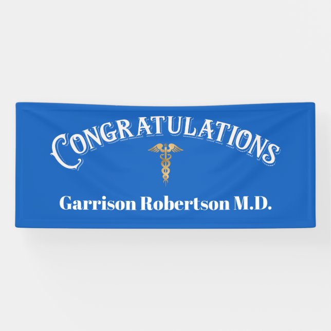 Herzlichen Glückwunsch Graduate Blue MD Doctor Ban Banner (Horizontal)