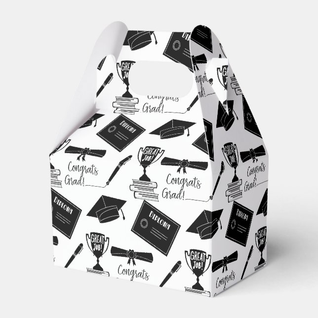 Herzlichen Glückwunsch Graduate Cap und Diploma Co Geschenkschachtel (Vorderseite)