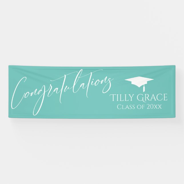 Herzlichen Glückwunsch Graduate Class Aquamarin Banner (Horizontal)