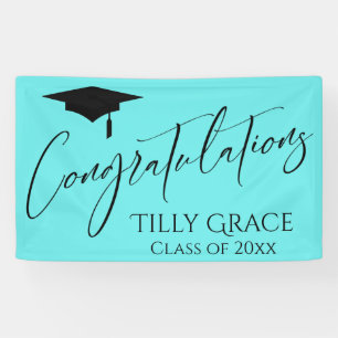 Herzlichen Glückwunsch Graduate Class Black on Aqu Banner