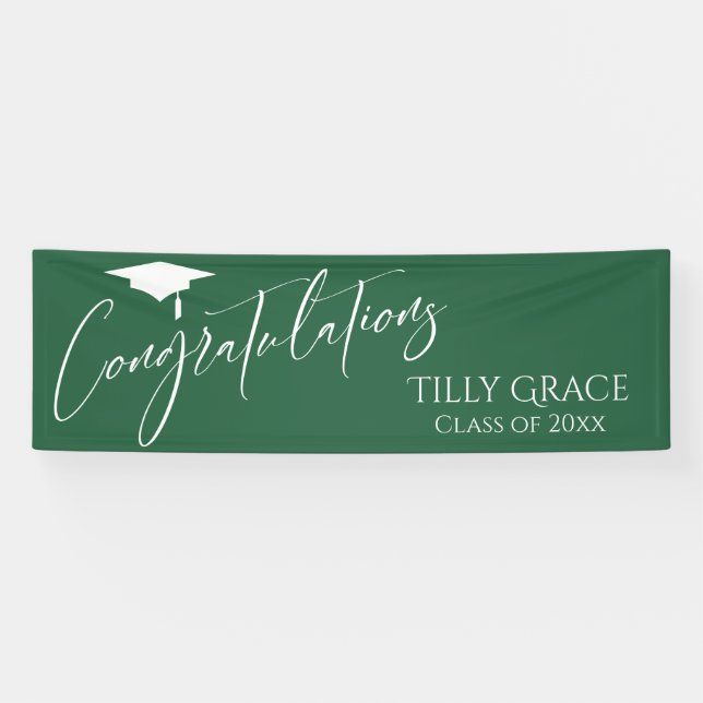 Herzlichen Glückwunsch Graduate Class Leaf Green Banner (Horizontal)