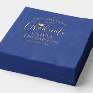 Herzlichen Glückwunsch Graduate Elegant Royal Blue Servietten Mit Folie