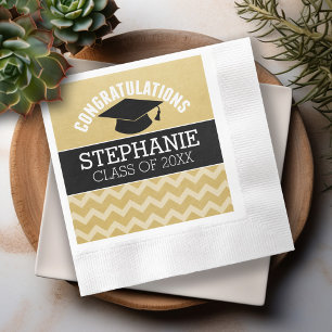 Herzlichen Glückwunsch Graduate - Gold Black Absch Serviette