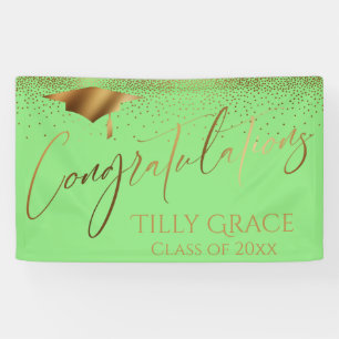 Herzlichen Glückwunsch Graduate Gold Confetti Ligh Banner