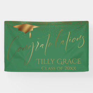 Herzlichen Glückwunsch Graduate Gold Confetti zu Banner