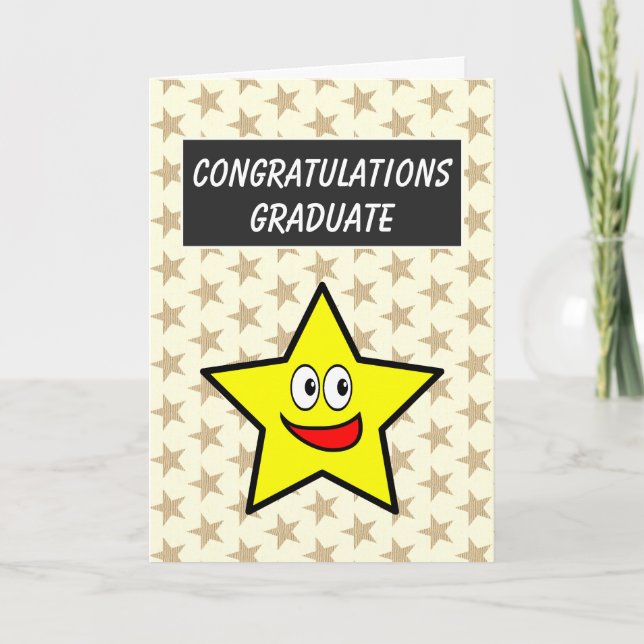 Herzlichen Glückwunsch Graduate Gold Star Abschlus Karte (Vorderseite)