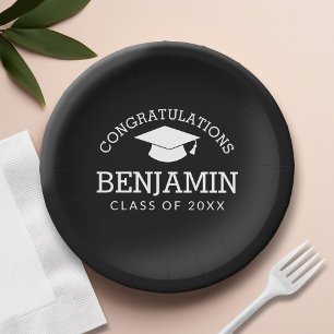 Herzlichen Glückwunsch Graduate Graduation Cap sch Pappteller