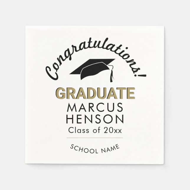 Herzlichen Glückwunsch Graduate Graduation Cap Serviette (Vorderseite)