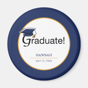 Herzlichen Glückwunsch Graduate, Hat, Tassel, Blue Magnet