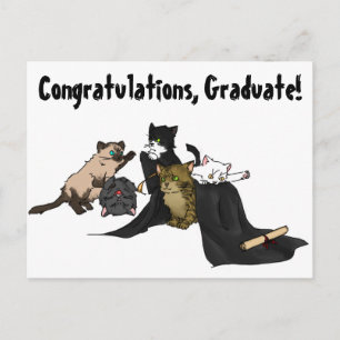 Herzlichen Glückwunsch, Graduate! Kitty Card. Ankündigungspostkarte