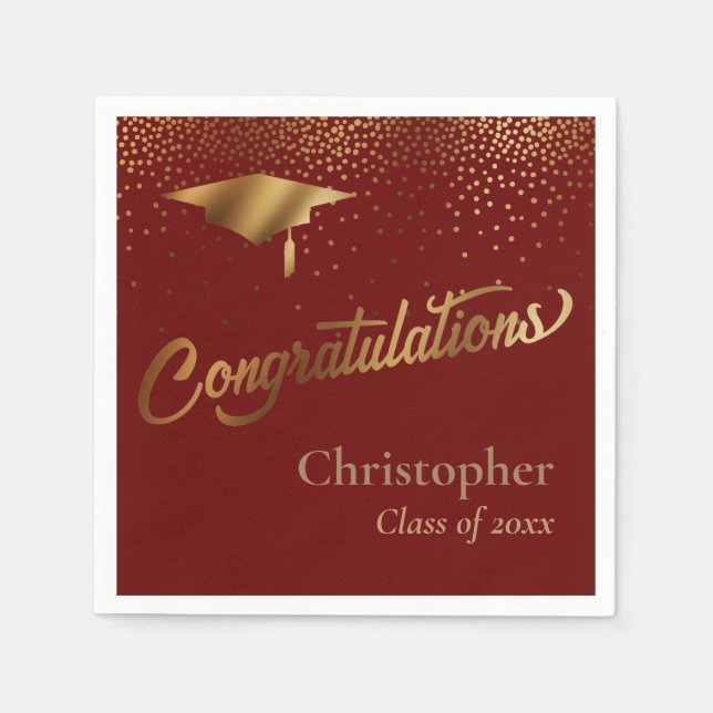 Herzlichen Glückwunsch Graduate, Klasse der Gold B Serviette (Vorderseite)