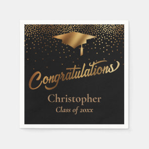 Herzlichen Glückwunsch Graduate, Klasse des Goldes Serviette