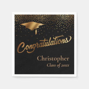 Herzlichen Glückwunsch Graduate, Klasse des Goldes Serviette