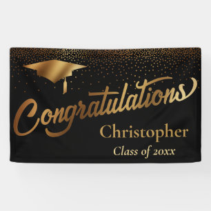 Herzlichen Glückwunsch Graduate, Klasse Gold auf  Banner