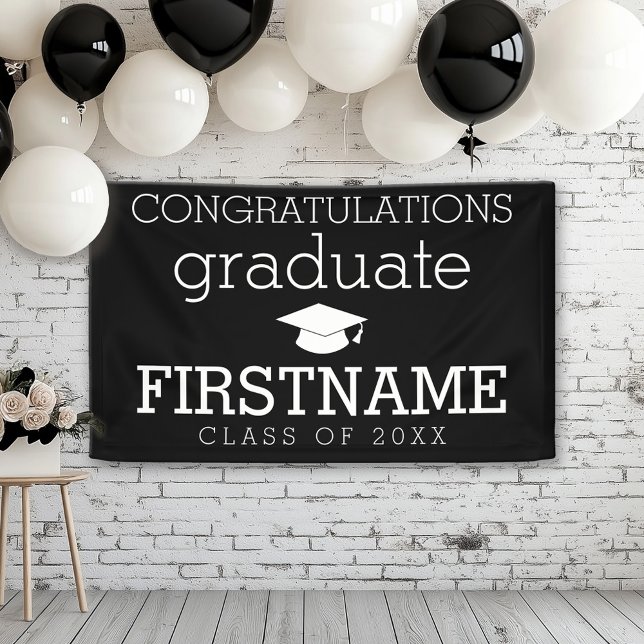 Herzlichen Glückwunsch Graduate - Klasse jedes Jah Banner (Custom Graduation Banner for a Grad Party or Open House)