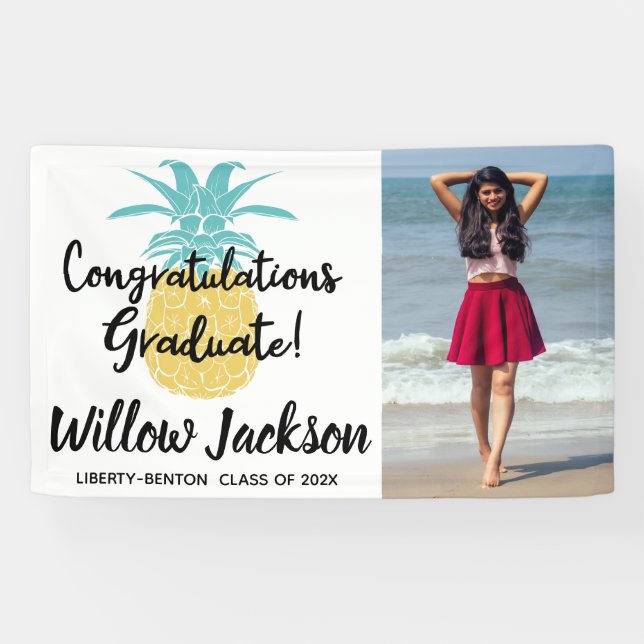 Herzlichen Glückwunsch Graduate Luau Grad Party, F Banner (Horizontal)