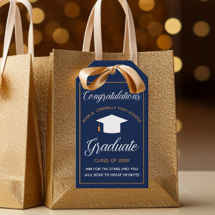 Herzlichen Glückwunsch Graduate Navy Blue Abschlus Geschenkanhänger