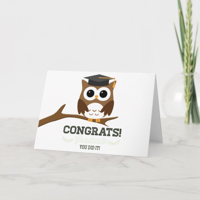 Herzlichen Glückwunsch Graduate Owl Karte (Vorderseite)
