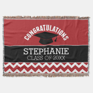 Herzlichen Glückwunsch Graduate - Red Black Abschl Decke