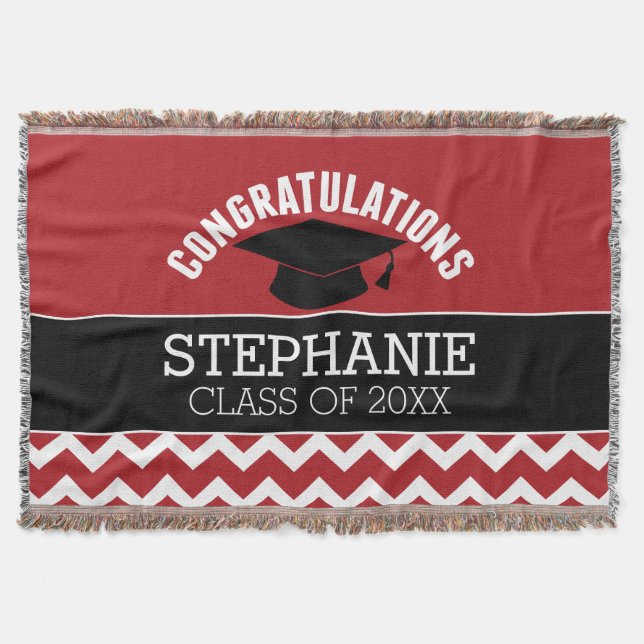 Herzlichen Glückwunsch Graduate - Red Black Abschl Decke (Vorderseite)