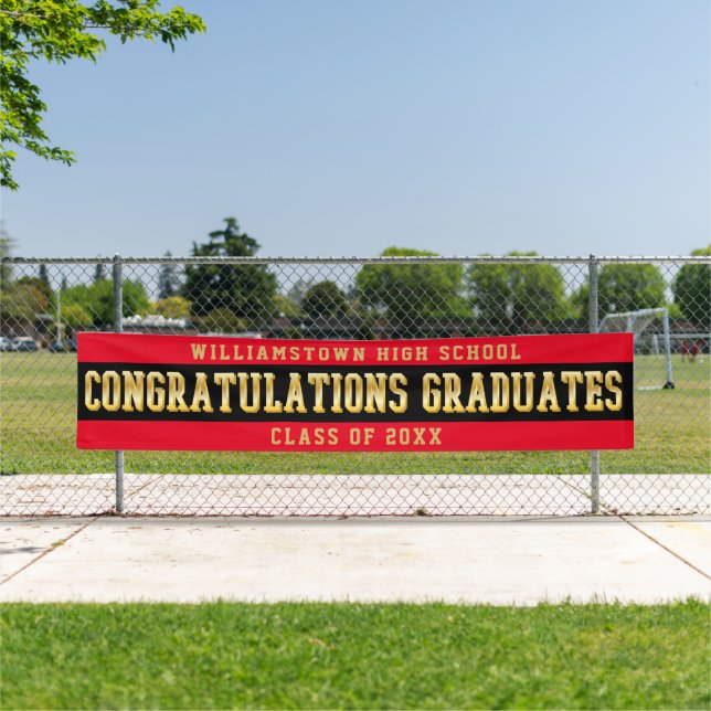 Herzlichen Glückwunsch Graduate Red | Schwarz | Go Banner (Insitu)