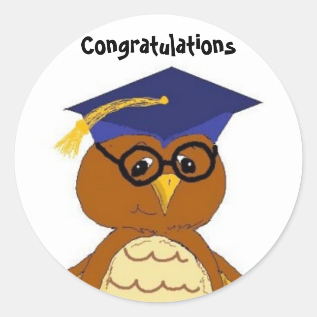 Herzlichen Glückwunsch Graduate Runder Aufkleber (Vorderseite)
