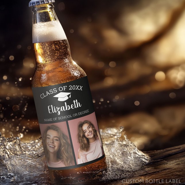 Herzlichen Glückwunsch Graduate - Script Abschluss Bierflaschenetikett (Custom Graduation Party Label)
