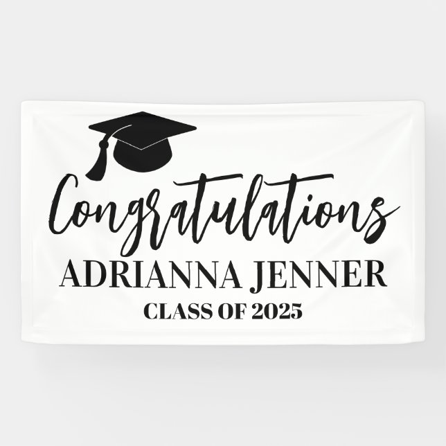 Herzlichen Glückwunsch Graduate Simple Modern Scri Banner (Horizontal)